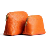 Cape Coral | Compact leather pouch with top zipper