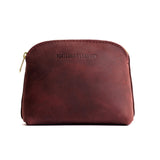 Merlot Classic | Compact leather pouch with top zipper