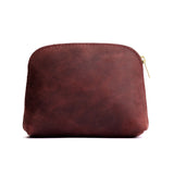 Merlot Classic | Compact leather pouch with top zipper