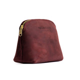 Merlot Classic | Compact leather pouch with top zipper