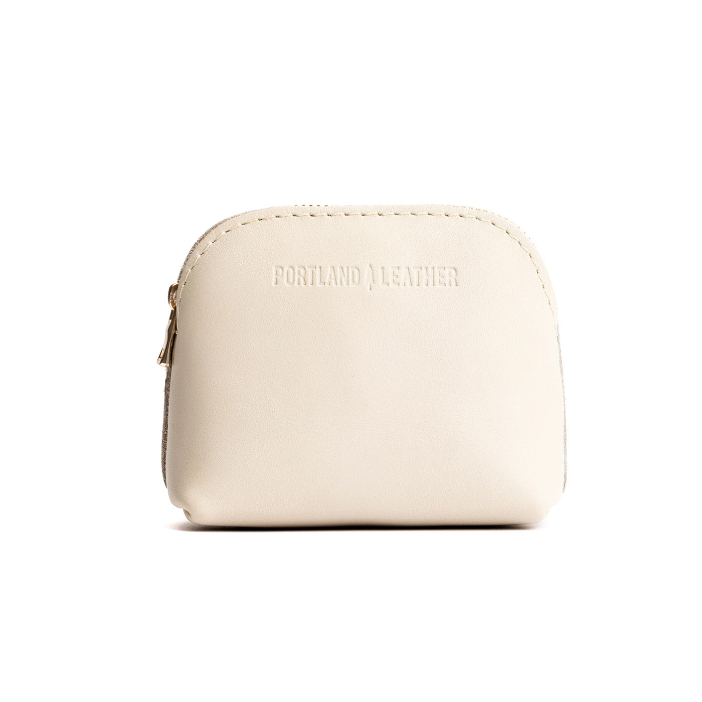 Bone*Mini | Compact leather pouch with top zipper