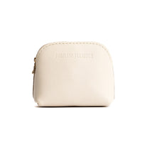 Bone*Mini | Compact leather pouch with top zipper