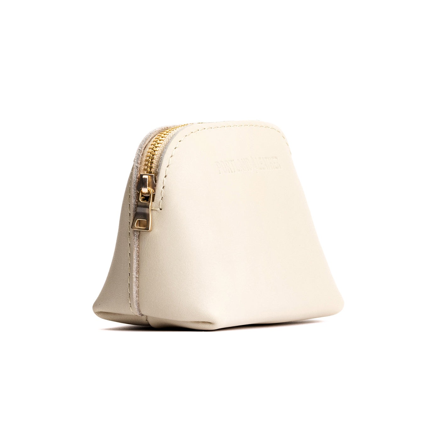 Bone*Mini | Compact leather pouch with top zipper