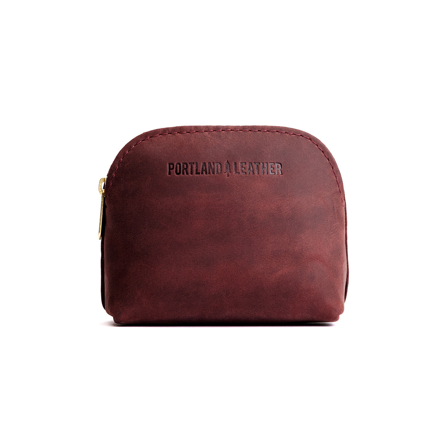 Merlot*Mini | Compact leather pouch with top zipper