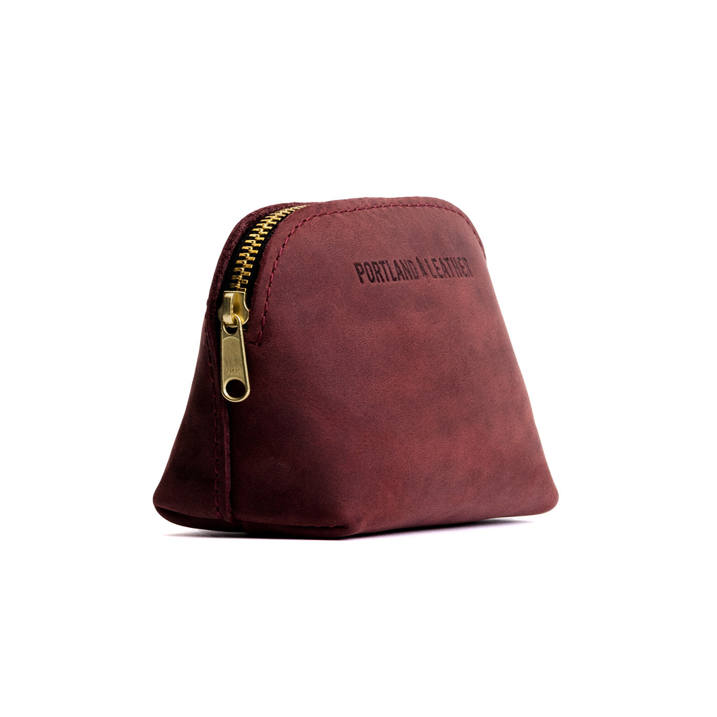 Merlot*Mini | Compact leather pouch with top zipper