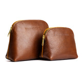 Nuez | Compact leather pouch with top zipper