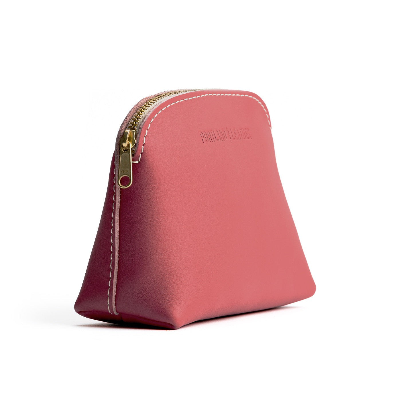 Begonia*Classic | Compact leather pouch with top zipper