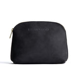 Shadow Black Classic | Compact leather pouch with top zipper