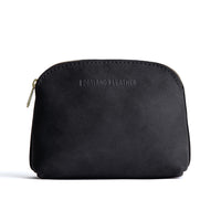 Shadow Black*Classic | Compact leather pouch with top zipper