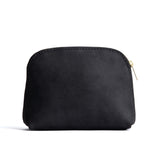 Shadow Black Classic | Compact leather pouch with top zipper