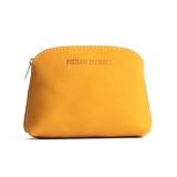 Turmeric Classic | Compact leather pouch with top zipper