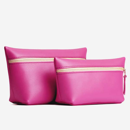 Lip Gloss*Large | Large leather makeup bag with zipper