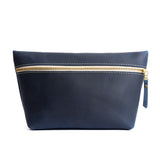 Deep Water Extra Large | Large leather makeup bag with zipper