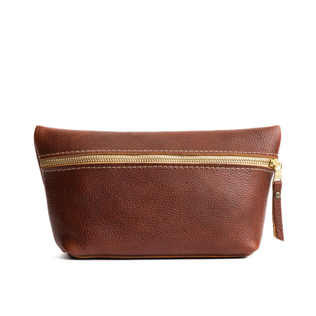 Nutmeg*Large | Large leather makeup bag with zipper