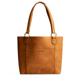 Dakota | Medium tote bag with antiqued brass toned hardware and front pocket