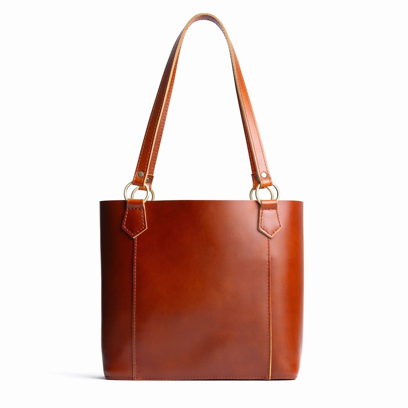 Madrone | Medium tote bag with antiqued brass toned hardware and front pocket