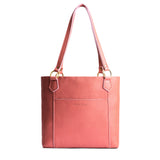 Watermelon | Medium tote bag with antiqued brass toned hardware and front pocket