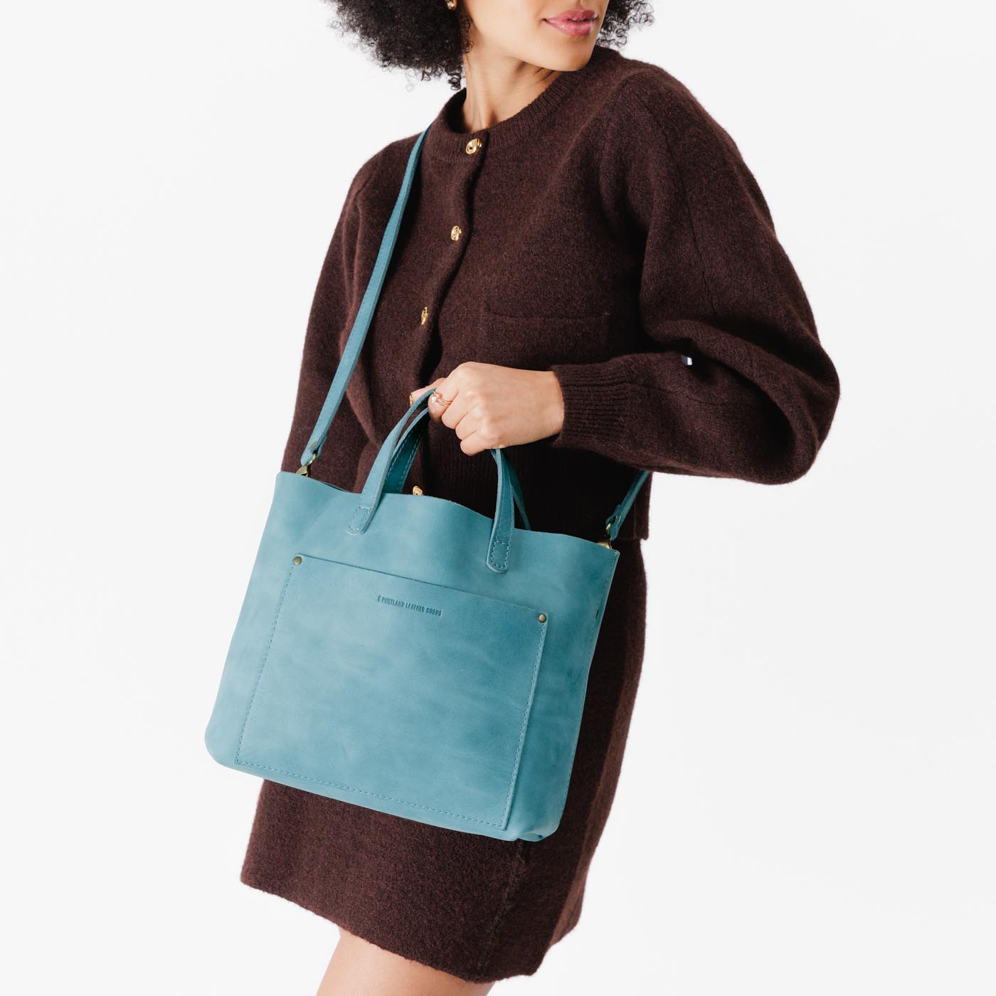 Aqua*Classic | Midsize crossbody tote with handles and a pocket