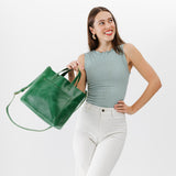 Cowboy Mint Classic | Midsize crossbody tote with handles and a pocket