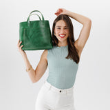 Cowboy Mint Classic | Midsize crossbody tote with handles and a pocket