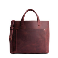 Merlot*Classic | Midsize crossbody tote with handles and a pocket