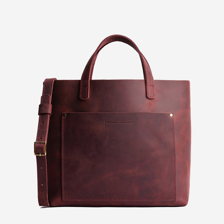 Merlot*Classic | Midsize crossbody tote with handles and a pocket