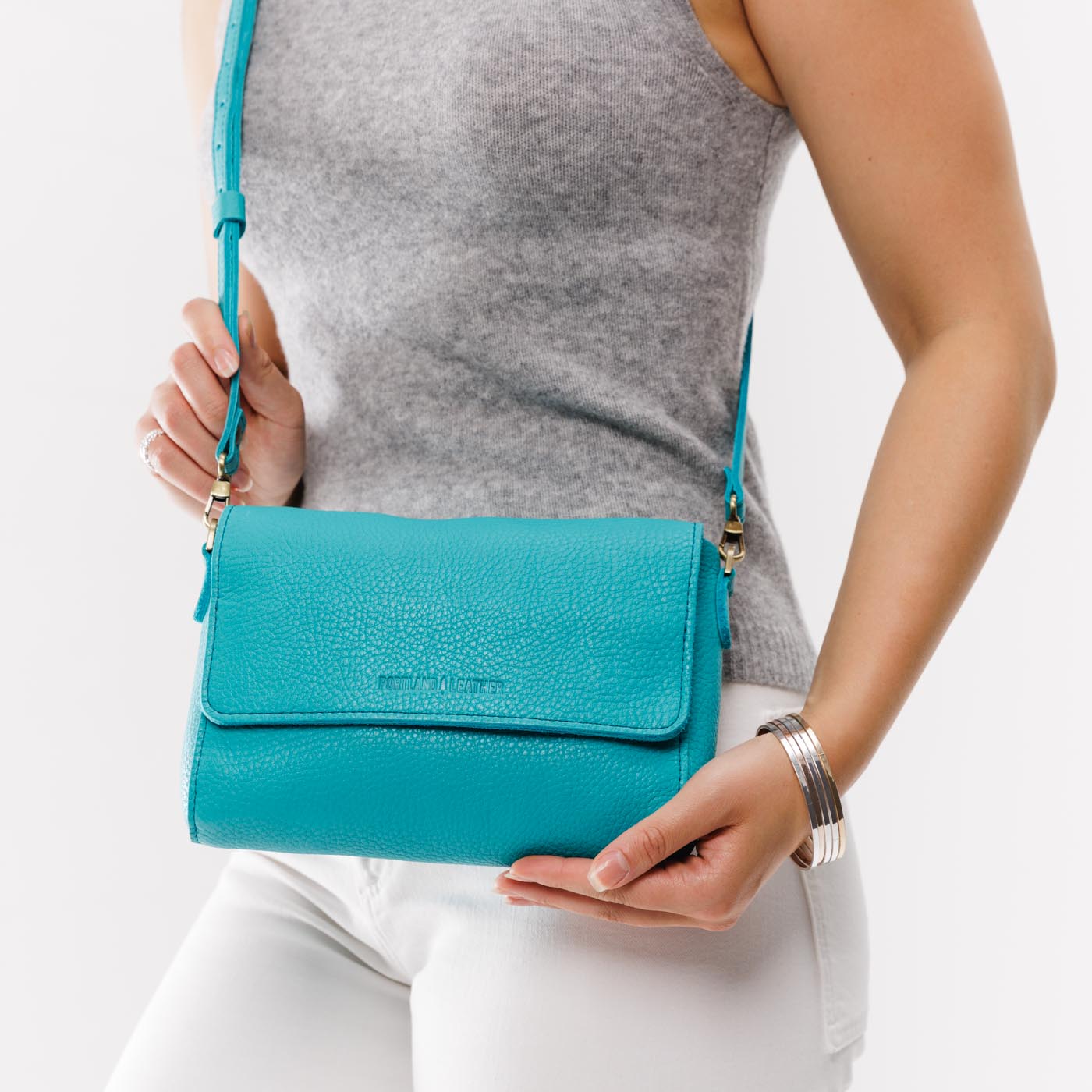 Key West*Medium | Leather Crossbody Bag with Magnetic Messenger Bag Closure