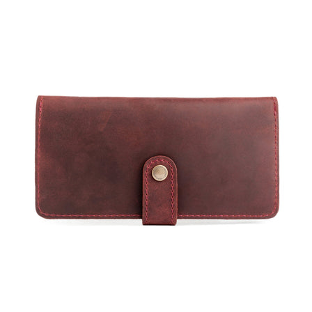 Merlot | Leather wallet with snap closed