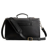 Black | Traditional messenger bag with multi buckle closure and crossbody strap