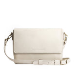 Bone Medium  | Leather Crossbody Bag with Magnetic Messenger Bag Closure