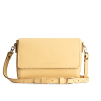 Vanilla*Medium  | Leather Crossbody Bag with Magnetic Messenger Bag Closure