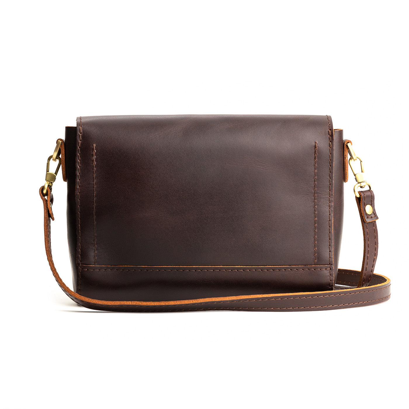 Leather top crossbody handbag