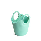 Mint Small | Structured leather hand bag with circular handles