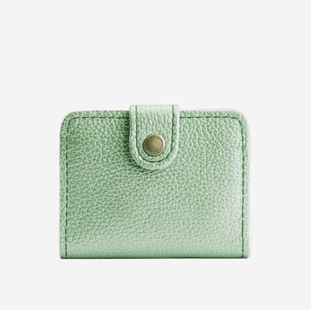 Beetle | Small leather bifold wallet with snap closed