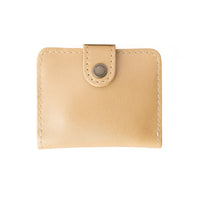 Champagne | Small leather bifold wallet with snap closed