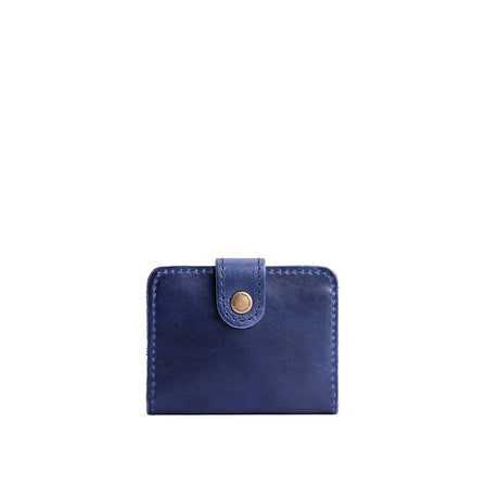 Cowboy Blue | Small leather wallet with snap closed