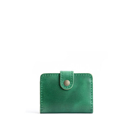 Cowboy Mint | Small leather wallet with snap closed