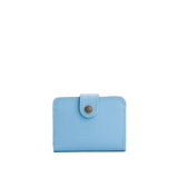 Glacial Blue | Small leather wallet with snap closed