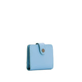 Glacial Blue | Small leather wallet with snap closed