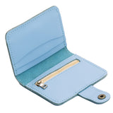 Glacial Blue | Small leather wallet with snap closed