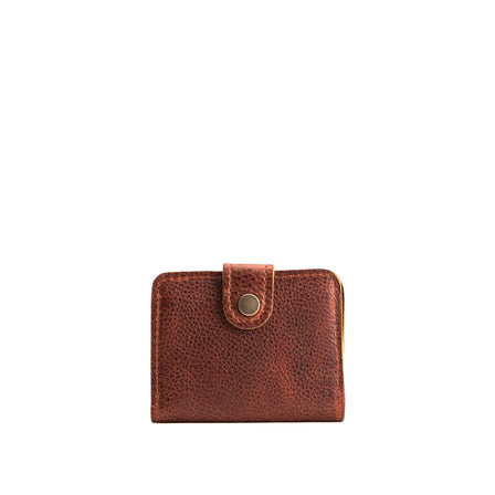 Nutmeg | Small leather wallet with snap closed