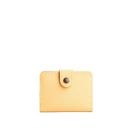 Vanilla | Small leather wallet with snap closed