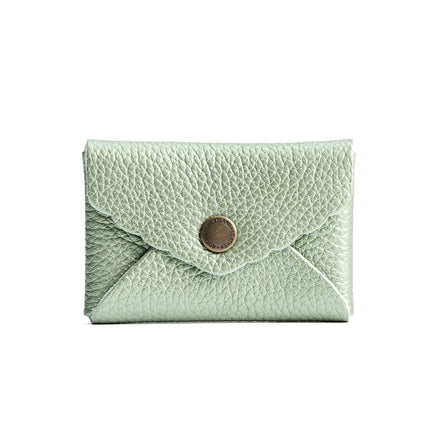 Beetle | Small leather card wallet with scalloped edge