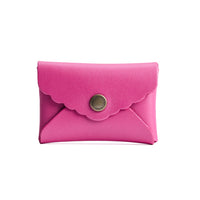 Lip Gloss | Small leather card wallet with scalloped edge