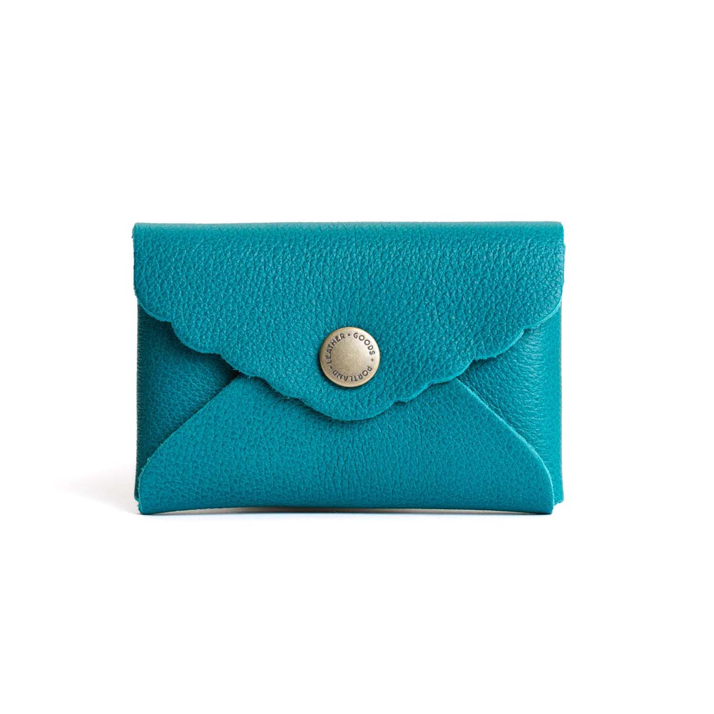 Baja | Small leather wallet with scalloped edge