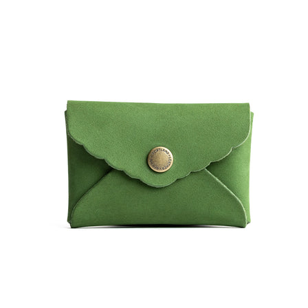 Succulent | Small leather wallet with scalloped edge