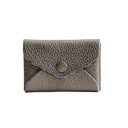 Stardust | Small leather card wallet with scalloped edge