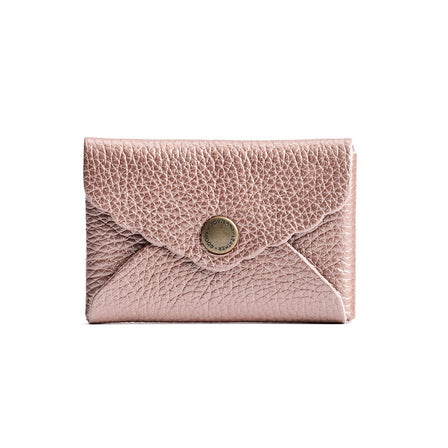 Supernova | Small leather card wallet with scalloped edge