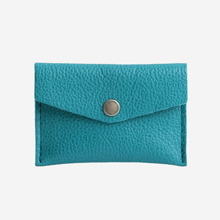 Baja | Small leather envelope card wallet with snap closure closed