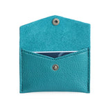 Baja | Small leather envelope card wallet with snap closure open